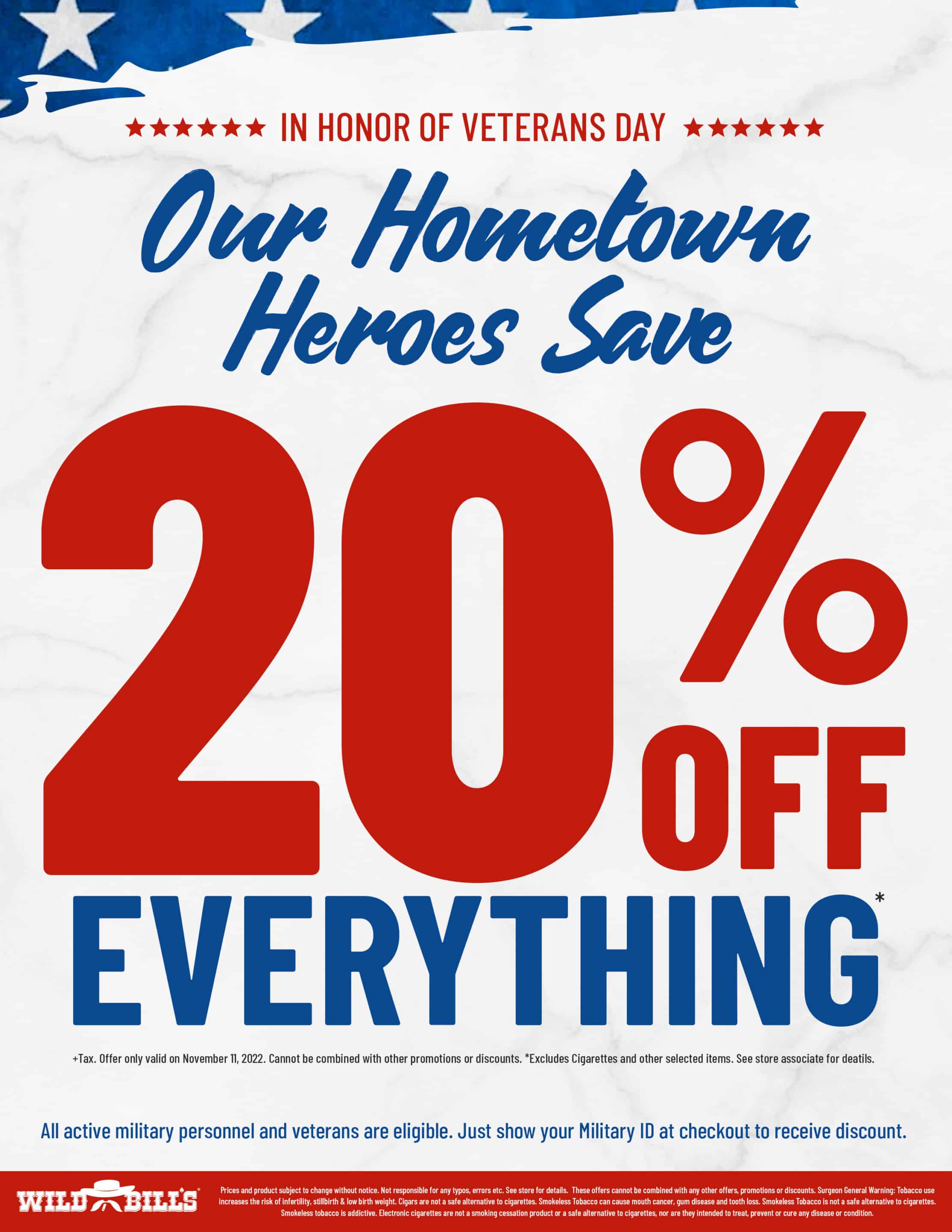 Veterans Day Special - 20% Off Everything