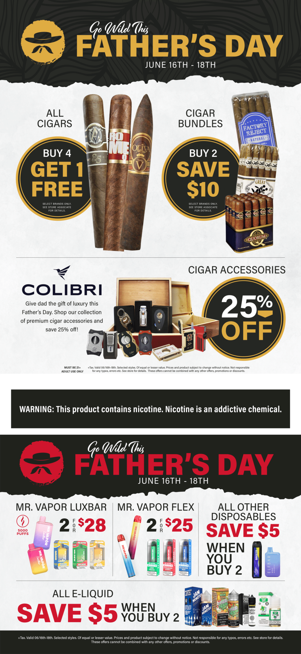 Father's Day Sale at Wild Bill's Tobacco